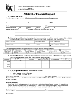 Affidavit of Financial Support