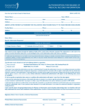 Authorization for Release of Medical Records