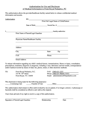 Authorization for Medical Information Release