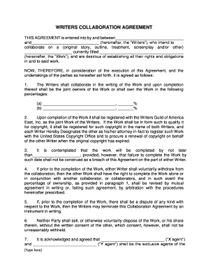 Writers Collaboration Agreement
