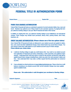 Federal Title IV Authorization Form