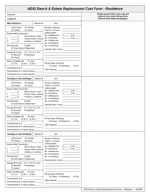 AEIG Ranch & Estate Replacement Cost Form