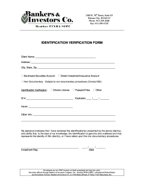 Identification Verification Form