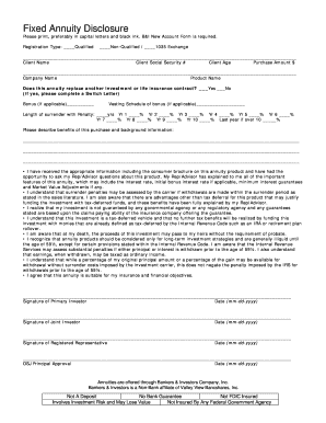 Fixed Annuity Disclosure Form