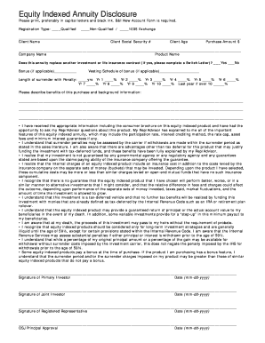 Equity Indexed Annuity Disclosure Form