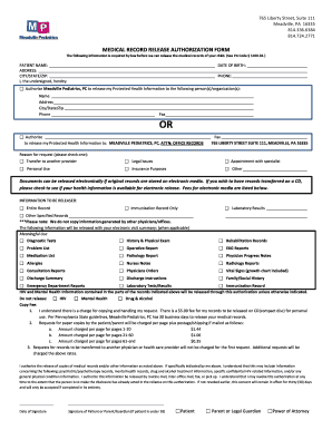 Medical Record Release Authorization Form
