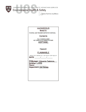 Hazardous Waste Disposal Form