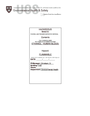 Hazardous Waste Disposal Form