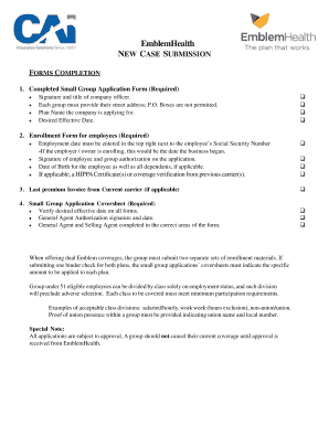 EmblemHealth Small Group Application Form