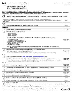 Adoptee's Application Document Checklist