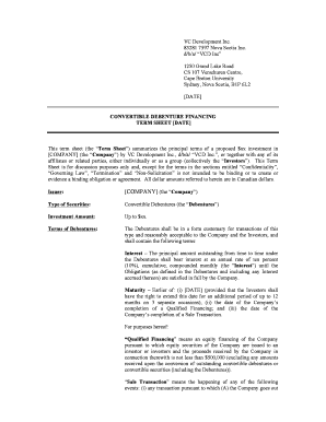 M a term sheet template - CBIFF Term Sheet V1 - verschurencentreca