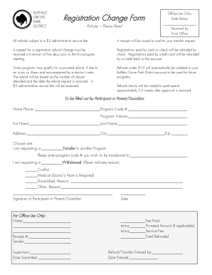 Registration Change Form