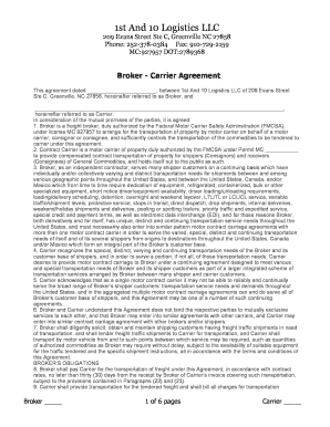 Broker Carrier Agreement