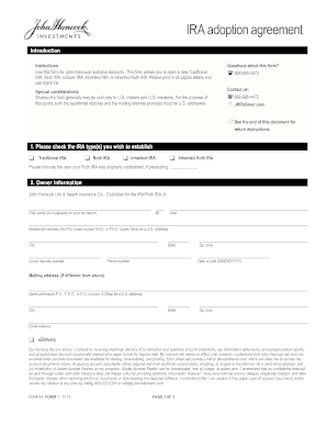John Hancock Rollover IRA Application