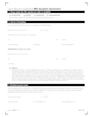 John Hancock Investments Rollover IRA Application