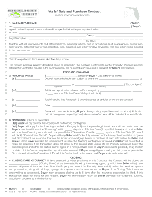 Florida As Is Sale and Purchase Contract