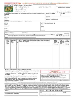 Straight Bill of Lading