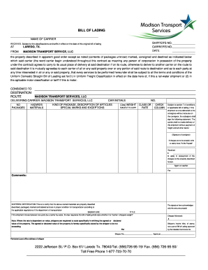 Bill of Lading