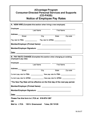 Notice of Employee Pay Rates