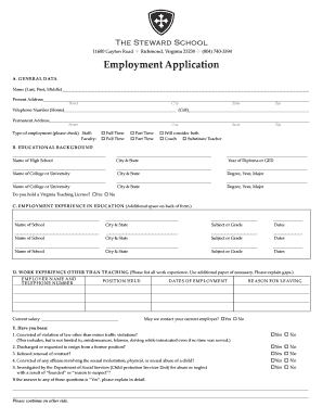 Employment Application Form