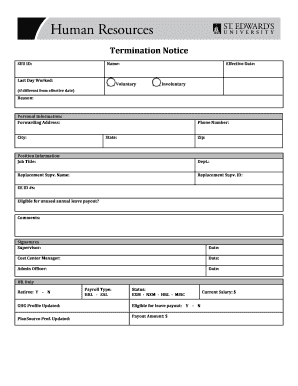 Employee Termination Notice