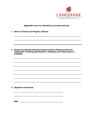 Tenant Alterations and Improvements Application
