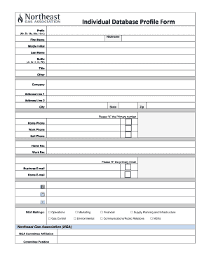 Individual Database Profile Form