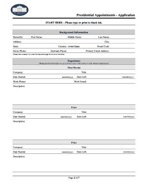 Presidential Appointments Application