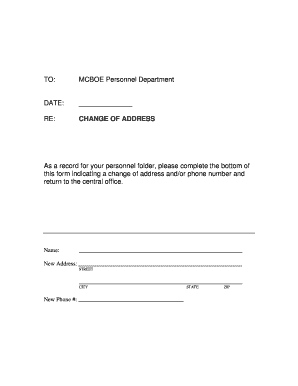 Change of Address Form