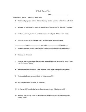 Ancient Greece Chapter 6 Test