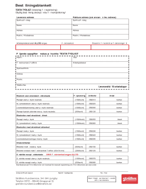 Swedish Medical Prescription Order Form