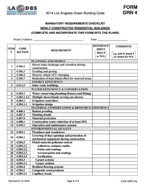 2014 Los Angeles Green Building Code Mandatory Requirements Checklist