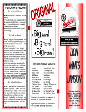 Lions Mints Program Guide