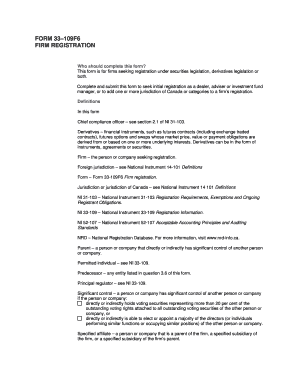 Firm Registration Form 33-109F6