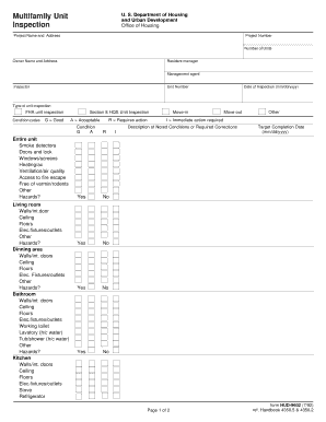 HUD-9602 Inspection Form