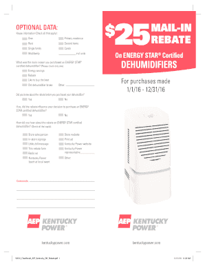 Kentucky Power Dehumidifier Rebate Form