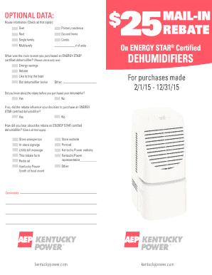 Kentucky Power Dehumidifier Rebate Form