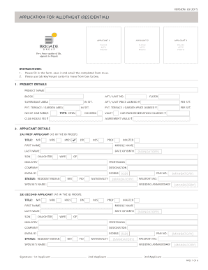 Residential Allotment Application Form