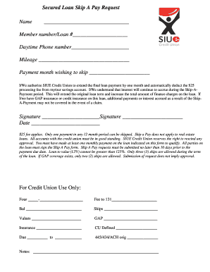 Secured Loan Skip A Pay Request