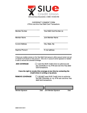 Overdraft Consent Form