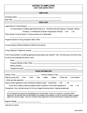 Bluewater Grill New Hire Checklist
