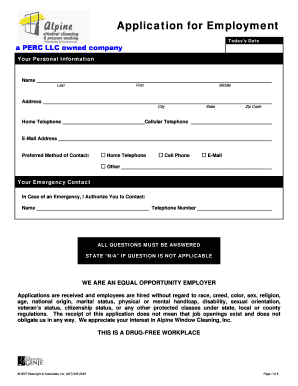 Application for Employment