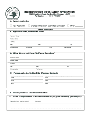 Vendor Information Application