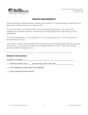 Broker Requirements Form