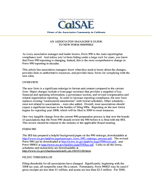 Guide to New Form 990/990EZ for Associations