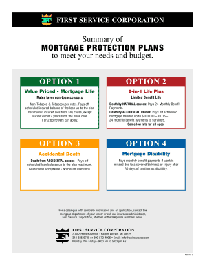 Mortgage Protection Plan Application