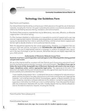 Technology Use Guidelines Form