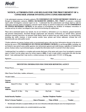 Notice Authorization and Release for Background Check