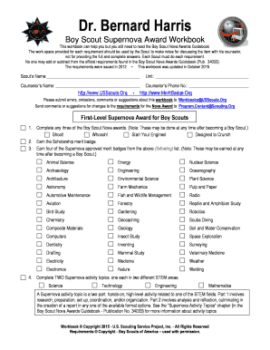 Boy Scout Supernova Award Workbook