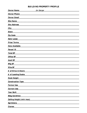 Building Property Profile Form